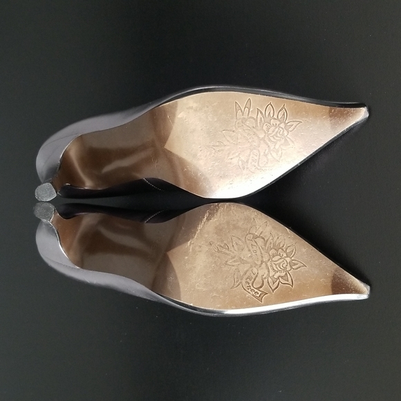 Pewter leather 3.5" Heels - Picture 4 of 5